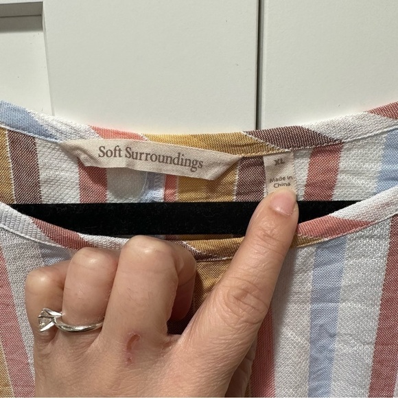 Soft Surroundings Enyo Striped Cotton Blend Top Size Extra Large - Picture 3 of 7